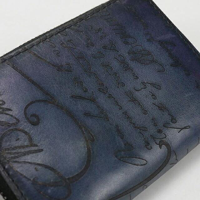 Berluti 長財布 ネイビー 手書き風デザイン Berluti（ベルルッティ） 中古 小銭入れ メンズ ブランド ネイビー