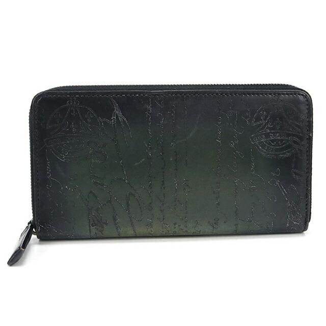 【極美品】ベルルッティ 長財布 ラウンドファスナー PVC イタウバ 黒 本革 Berluti（ベルルッティ） 中古 長財布 ラウンドファスナー メンズ