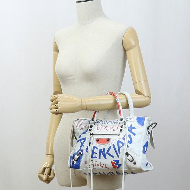 中古 バレンシアガ ハンドバッグ レディース ブランド BALENCIAGA グラフィティ クラシックシティ レザー 431621 9060 ホワイト｜nanaple｜16