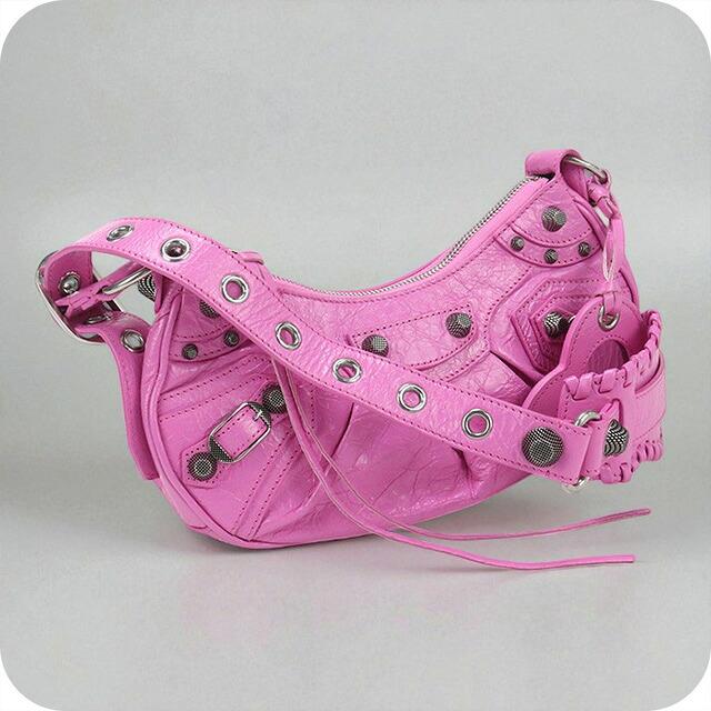 (週末割引/ほぼ新品)BALENCIAGA ショルダーバックピンク BALENCIAGA☆関税込み☆リボンが可愛い ショルダーバッグ