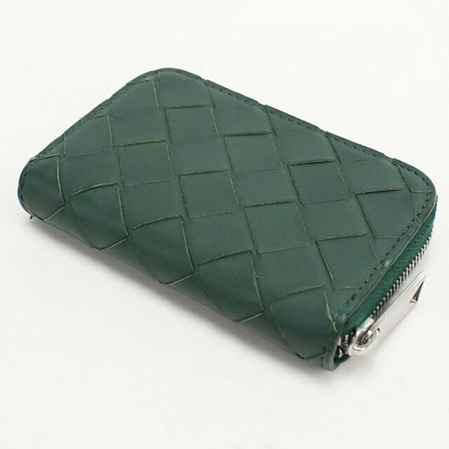 ボッテガヴェネタ　小銭入れ　イントレチャート　グリーン　美品 BOTTEGA VENETA（ボッテガ・ヴェネタ） 中古 小銭入れ メンズ ブランド