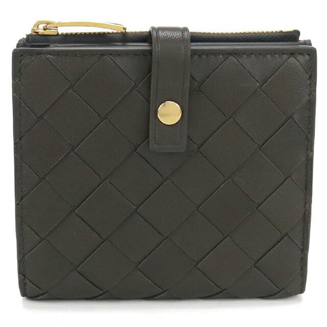 【中古】 Bottega Veneta ボッテガウェネタ イントレチャート スモール ウォレット レディース財布 グレー 二つ折り財布 25003201 UY BOTTEGA VENETA（ボッテガ・ヴェネタ） 中古 二つ折り財布 二折財布