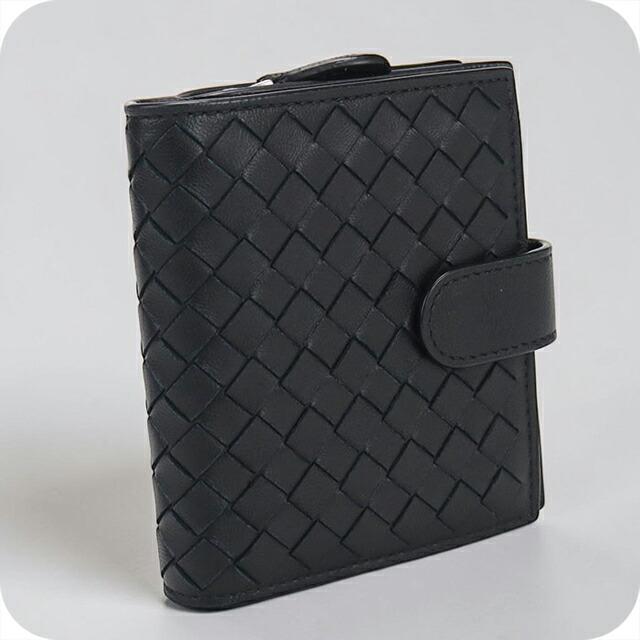 BOTTEGA VENETA イントレチャート レザー 二つ折り財布 中古品 BOTTEGA VENETA（ボッテガ・ヴェネタ） 中古 二つ折り財布 二折財布