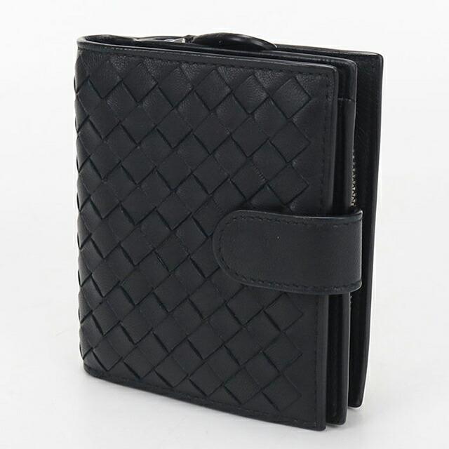 BOTTEGA VENETA イントレチャート 二つ折り財布 ブラック BOTTEGA VENETA（ボッテガ・ヴェネタ） 中古 二つ折り財布 二折財布