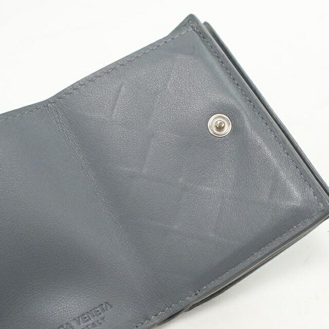 ボッテガヴェネタ BOTTEGA VENETA イントレチャート 三つ折り財布 財布 レザー レディース グレー系 【中古】 BOTTEGA VENETA（ボッテガ・ヴェネタ） 中古 三つ折り財布 イントレ