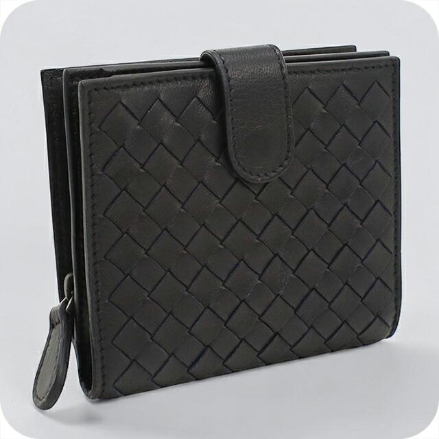 ボッテガヴェネタ 財布/二つ折り財布 BOTTEGA VENETA 折財布 イントレチャート ダークブラウン【中古】 BOTTEGA VENETA（ボッテガ・ヴェネタ） 中古 二つ折り財布 二折財布