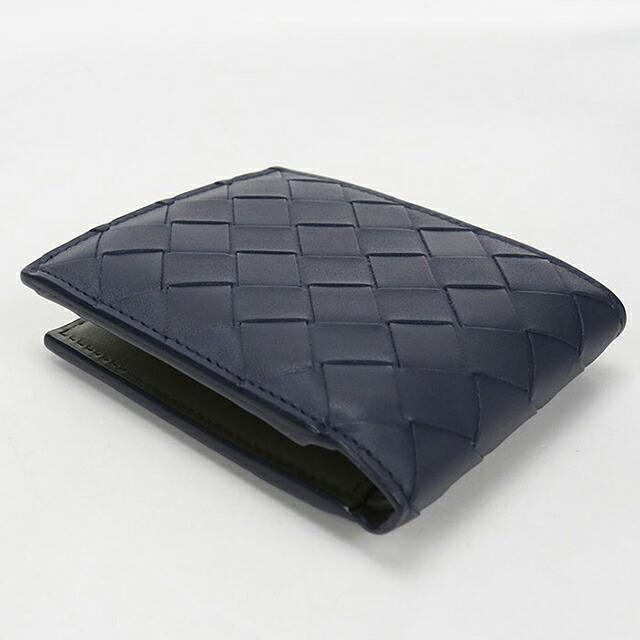 ボッテガヴェネタ 財布/二つ折り財布 BOTTEGA VENETA 折財布 イントレチャート ネイビー【中古】 BOTTEGA VENETA（ボッテガ・ヴェネタ） 中古 二つ折り財布 二折財布