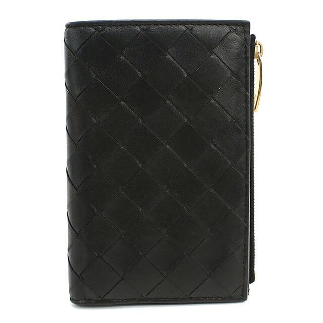 BOTTEGA VENETA イントレチャート 二つ折り財布 小銭ブラック中古 BOTTEGA VENETA（ボッテガ・ヴェネタ） 中古 二つ折り財布 二折財布