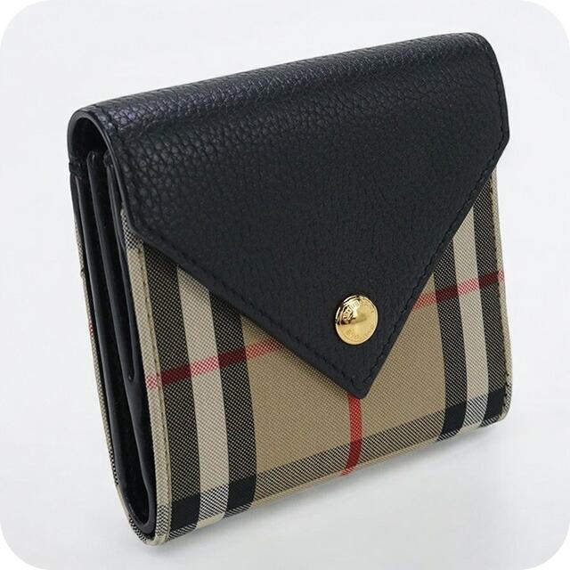 中古 バーバリー 三折財布小銭入付き レディース ブランド BURBERRY 