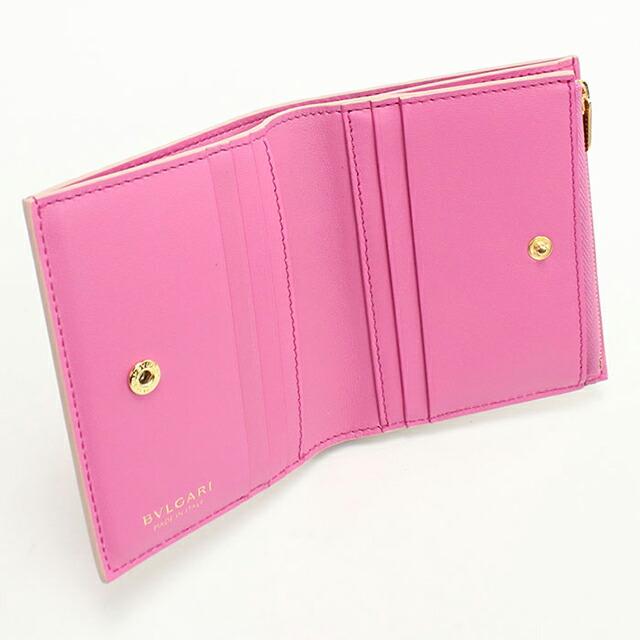 BVGARIピンク レザー 二つ折り財布 箱付き（美品） BVLGARI（ブルガリ） 中古 二つ折り財布 レディース ブランド ロゴ