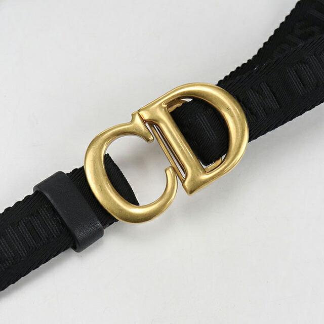 美品 Christian Dior クリスチャンディオール レザー サドル ベルトバッグ ボディバッグ ゴールド金具 Dロゴ ダブルバックル 黒 レディース 古着 中古 USED Christian Dior（クリスチャン・ディオール） 中古 ディオール ボディ