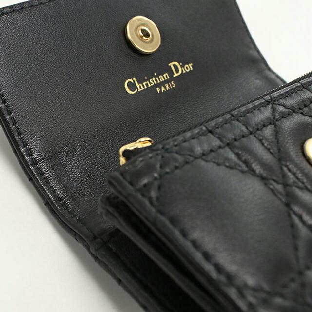 値下げ不可 クリスチャンDior 折財布 レディディオール 新品未使用品DIORレディディオールマットブラック2つ折り財布