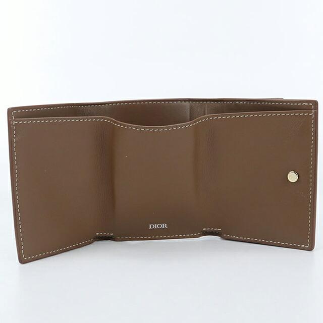 Dior 三つ折り財布 ベージュ/ブラウン ベージュカラーとコンパクトさが◎Dior Saddle Lotus ウォレット (Dior