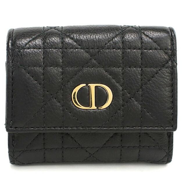 ディオール Dior CDロゴ コンパクトウォレット 3つ折り財布 レザー ゴールド Dior - ディオール Dior CDロゴ コンパクトウォレット 3つ折り財布