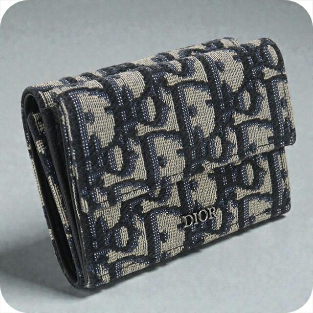 Christian Dior 三つ折り財布 グレー　中古 Christian Dior（クリスチャン・ディオール） 中古 三折財布小銭入付き