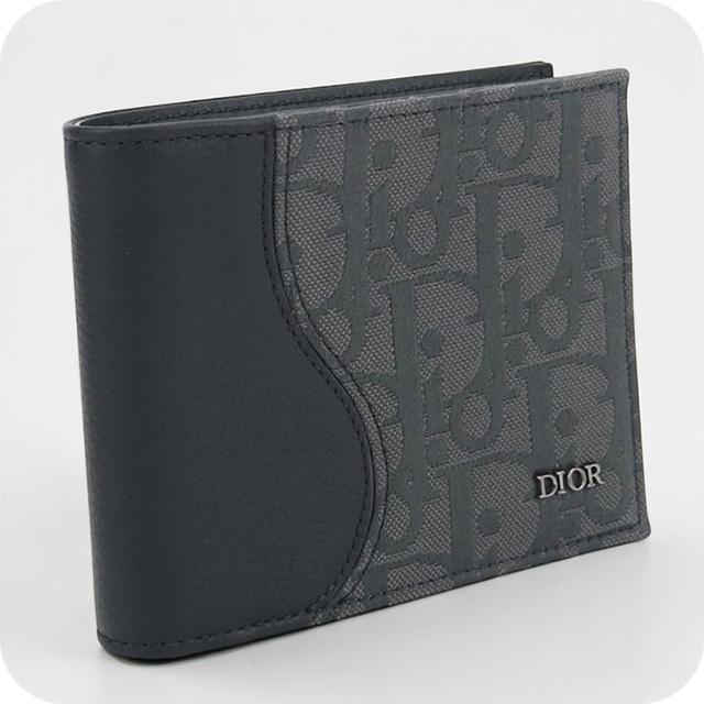 Dior 二つ折り財布 ロゴパターン グレー系 アウトレット】【ラスト1点】DIOR ディオール 2つ折り財布/SADDLE
