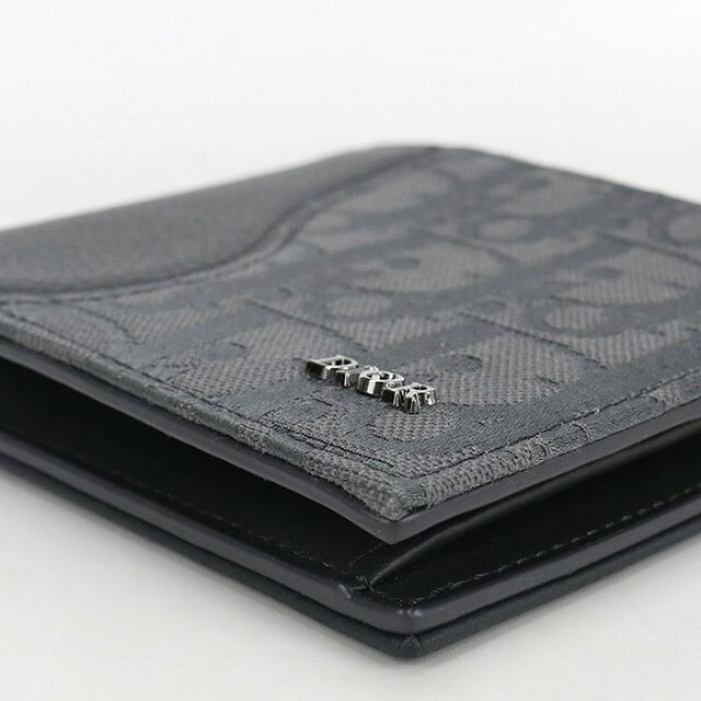 激レア！極美品✨ DIOR HOMME サドル 二つ折り財布 黒 レザー ロゴ Dior HOMME ディオール 超美品 超豪華 希少上質 クロコダイル