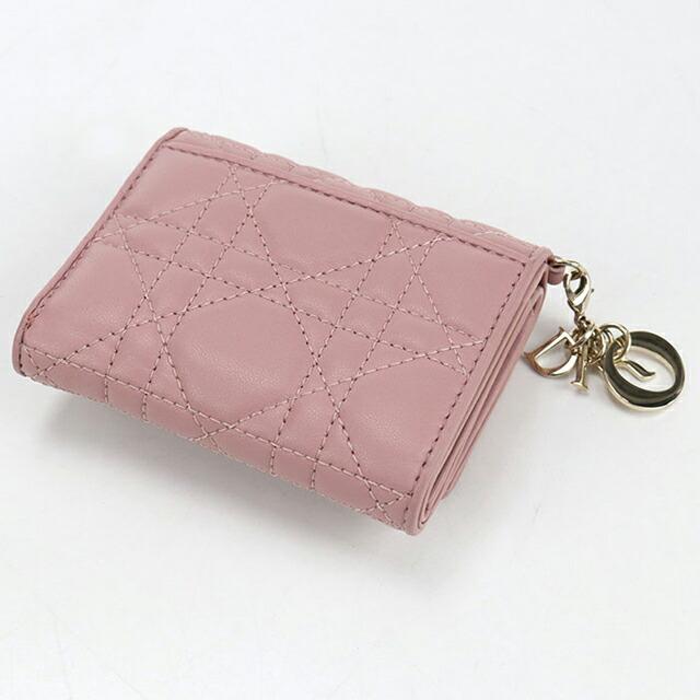【即購入可能】Dior 三つ折り財布 ピンク クリスチャンディオール Christian Dior 三つ折り財布 パテントレザー