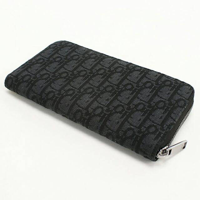 【美品】DIOR 長財布 トロッター オブリーク 二つ折り ブラック Christian Dior（クリスチャン・ディオール） Dior ディオール 財布 二