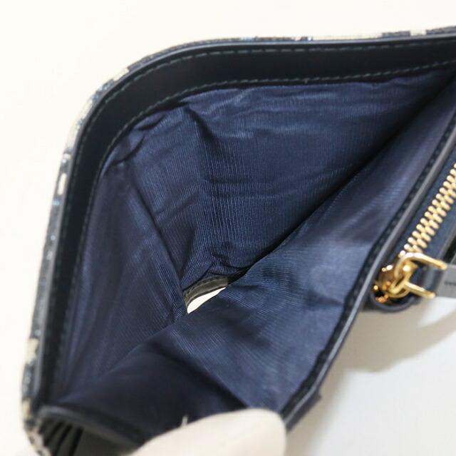 ノベルティーDior モノグラム 二つ折り財布 ネイビー Christian Dior（クリスチャン・ディオール） 中古 ディオール 二