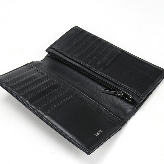 【美品】DIOR 長財布 トロッター オブリーク 二つ折り ブラック Christian Dior（クリスチャン・ディオール） 中古 ディオール 長財布