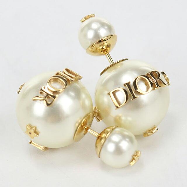 Dior ゴールドロゴピアス パール付き　クリスチャンディオール　ピアス　片方 Christian Dior（クリスチャン・ディオール） 中古 ディオール ピアス