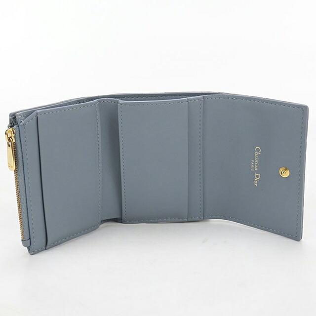 クリスチャンディオール コンパクト 財布 三つ折 Dマーク金具ゴール美品 Christian Dior（クリスチャン・ディオール） 中古 ディオール 三