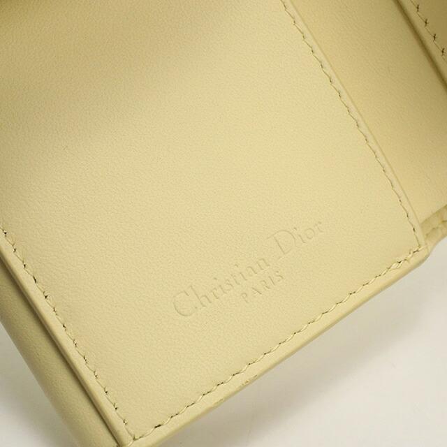 クリスチャンディオール　イエロー折り財布　used 楽天市場】【中古】 lady Dior ロータスウォレット カナージュ