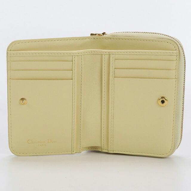 ディオール Dior 二つ折り財布 カロ スカーレット イエロー