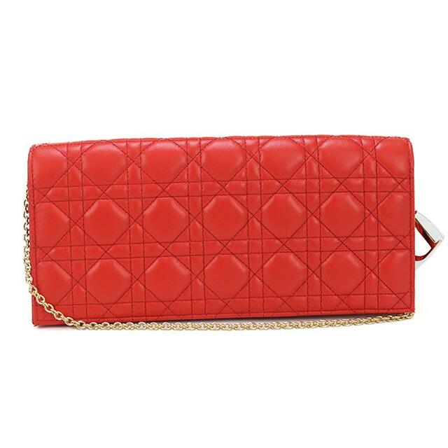 【美品】ディオール　ショルダーバッグ　CD　オーバル　ゴールド金具　レザー　赤色 美品】ディオール ショルダーバッグ CD オーバル ゴールド金具 レザー