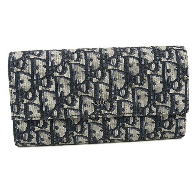 Dior クリスチャンディオール ネイビーオブリーク長財布 Christian Dior クリスチャンディオール LONG ZIPPED WALLET