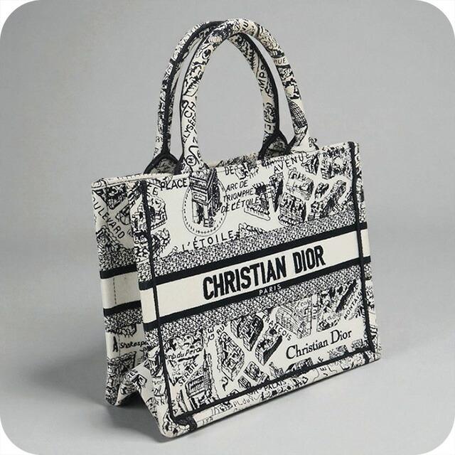 DIOR トートバッグ ブラック/ホワイト 楽天市場】【中古】Dior ディオール ブックトート ショルダーバッグ