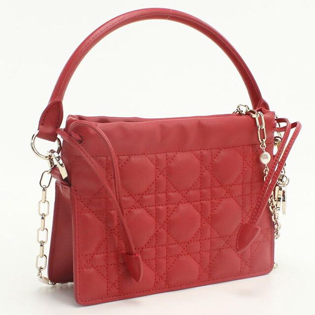ディオール　中古　ハンドバッグ クリスチャンディオールレディディオール スモール 2WAY ピンク
