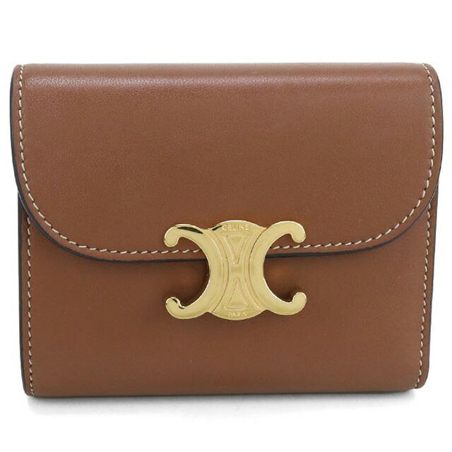 セリーヌ スモールフラップウォレット トリオンフ 三つ折り財布 レザー 10D783BZG.04LU レディース CELINE  中古 CELINE（セリーヌ） 財布 三つ折り財布 スモール フラップウォレット