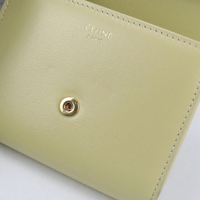 箱付 CELINE セリーヌ トリオンフ スモールフラップウォレット イエロー セリーヌ」の新作財布は、きらり輝く“トリオンフ”と旬色イエローの