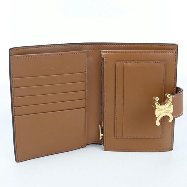 CELINE ブラウン 二つ折り財布 タッセル付き CELINE - CELINE セリーヌ/2つ折りコンパクト財布/ブラウン/S-L