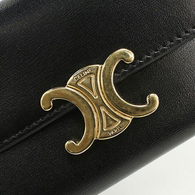 セリーヌ ■中古■ 三つ折り 財布 ウォレット コンパクト レザー ブラック 【634185】11 CELINE - セリーヌ □中古□ 三つ折り 財布 ウォレット コンパクト
