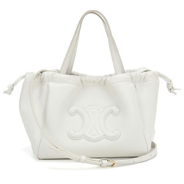 ■ CELINE（セリーヌ）良品 / キャンパス×レザー / ハンドバッグ/白 CELINE（セリーヌ） 中古 ハンドバッグ レディース ブランド