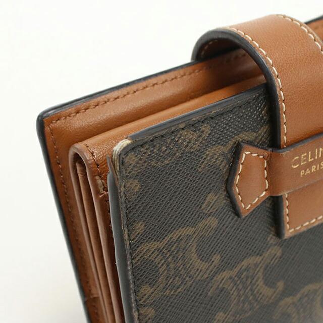 CELINE トリオンフ 2つ折り財布 ブラウン CELINE（セリーヌ） 中古 二つ折り財布 二折財布 コンパクト