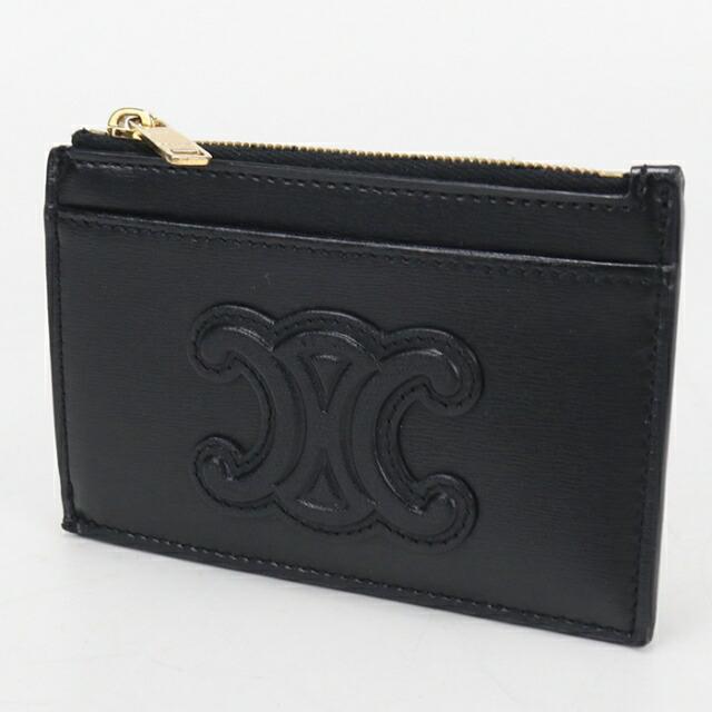 CELINE ブラックレザー ミニウォレット　フラグメントケース　ケース CELINE（セリーヌ） 中古 小銭入れ レディース ブランド トリオンフ