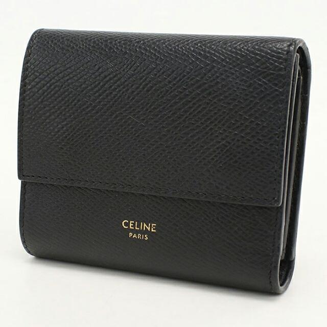 CELINE 三つ折り財布 ブラック トリフォールドウォレット CELINE（セリーヌ） 中古 三つ折り財布 コンパクト 三折財布