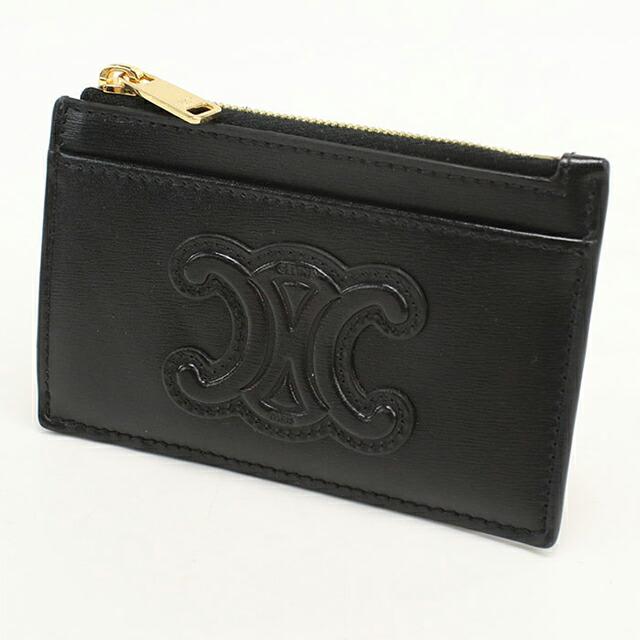 【未使用に近い】セリーヌ ケース トリオンフ ラウンドファスナー ブラック CELINE（セリーヌ） 中古 コインケース コンパクト レディース