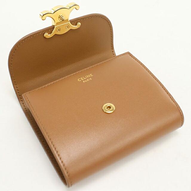 【未使用品】CELINE セリーヌ トリオンフ フラップウォレット ベージュ系 CELINE（セリーヌ） 中古 三つ折り財布 三折財布 レディース ブランド