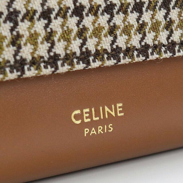 中古 セリーヌ 三折財布小銭入付き レディース ブランド CELINE ツイード スモールウォレット レザー ブラウン 財布｜nanaple｜10