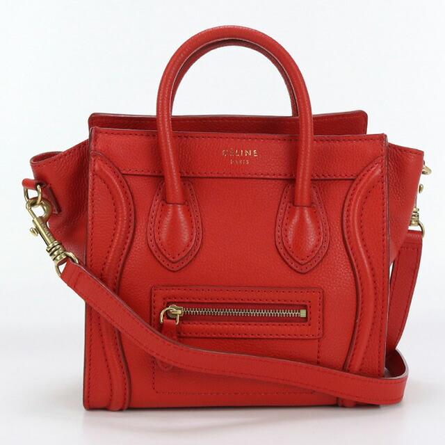 CELINE(セリーヌ) ハンドバッグ ラゲージナノショッパー レッド
