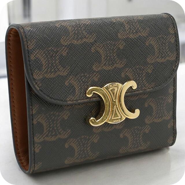 CELINE 中古 セリーヌ 三折財布小銭入付き レディース ブランド 