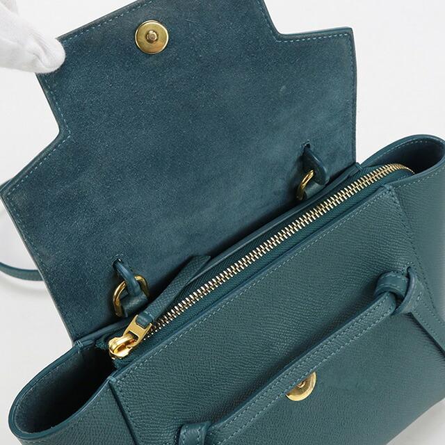 ¥168,000➡︎週末限定価格【CELINE】ベルトバッグナノ　ネイビーブルー CELINE（セリーヌ） 中古 ハンドバッグ レディース ブランド ナノ