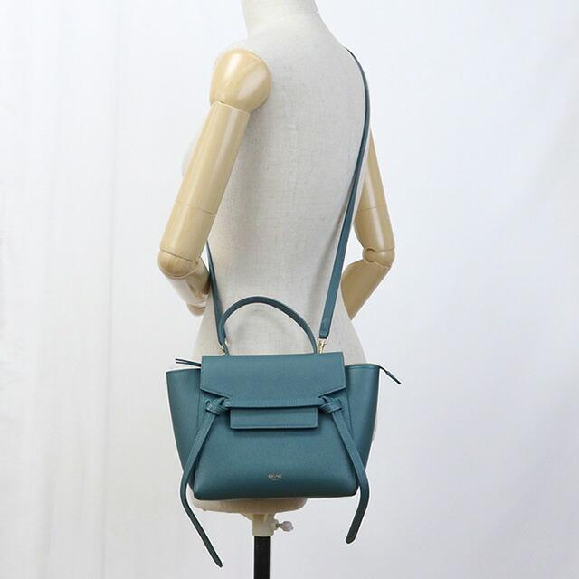 CELINE セリーヌ ベルトバッグ ナノ スレイトブルー CELINE セリーヌ ベルトバッグ ナノ スレイトブルー