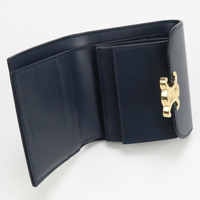 【値下げ】CELINE セリーヌ ファインストラップ 三つ折り財布 ネイビー セリーヌ(CELINE)セリーヌ ファイン ストラップウォレット ニノ