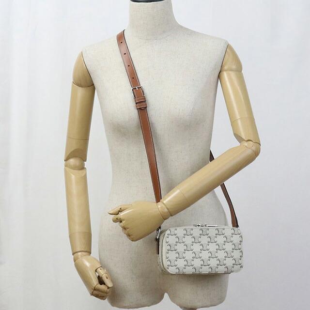 セリーヌ メッセンジャーバッグ ショルダーバッグ レザー トリオンフ 白 CELINE（セリーヌ） 中古 ショルダーバッグ レディース ブランド